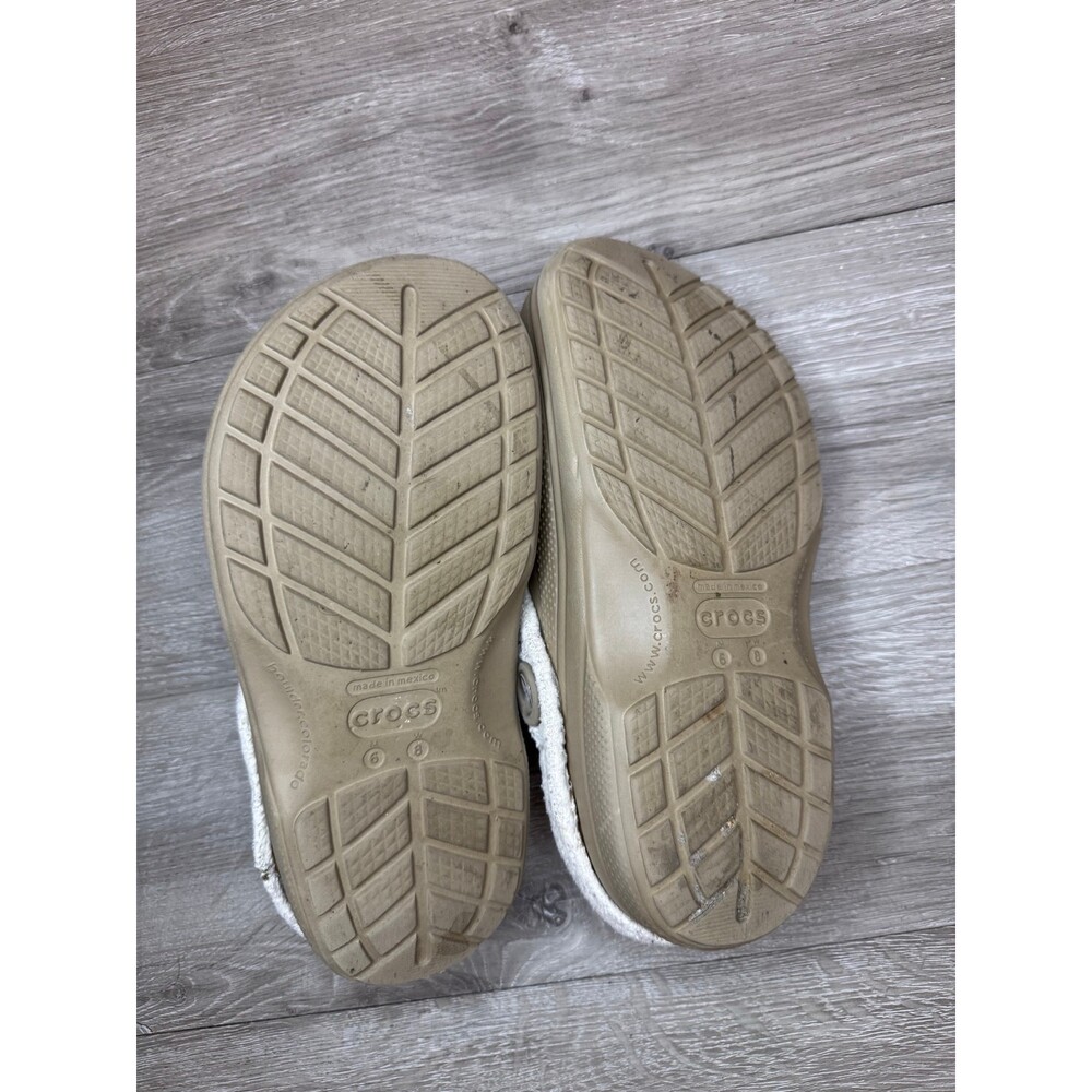 Crocs Mammoth Adult Fleece Lined Clogs Khaki Beige Men’s 6 Women’s 8 - Picture 5 of 5